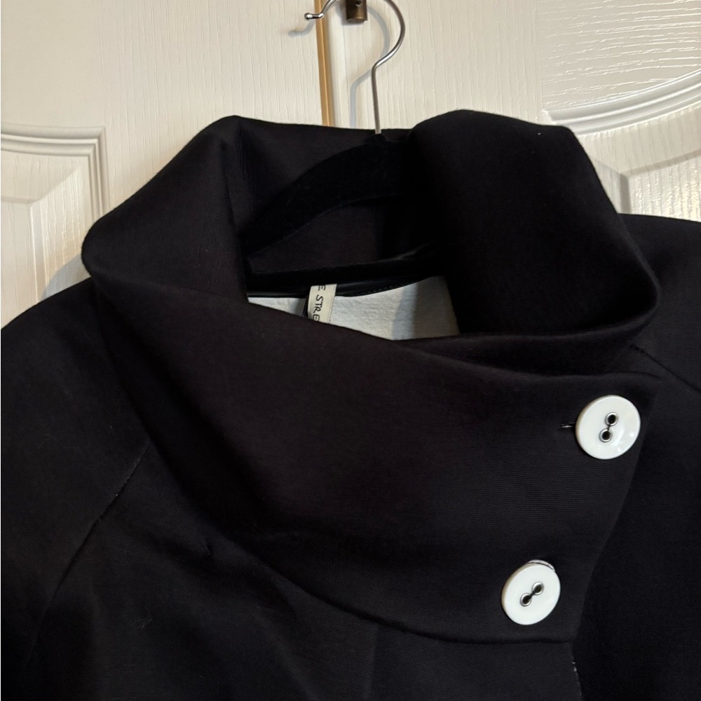 La Streghe Italian neoprene high collar button black jacket size medium NEW! - Picture 4 of 10